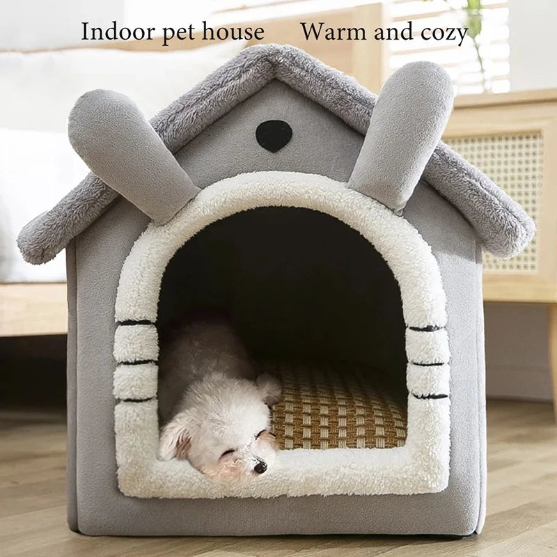 Indoor Warm Dog House – Soft Bed with Removable Cushion for Pets - Canine Cart