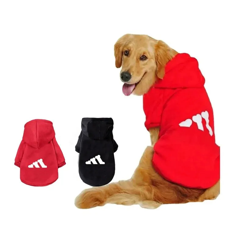 Trendy Bone Letter Hooded Sweater – Warm Designer Outfit for Dogs - Canine Cart